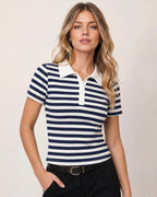 striped polo top