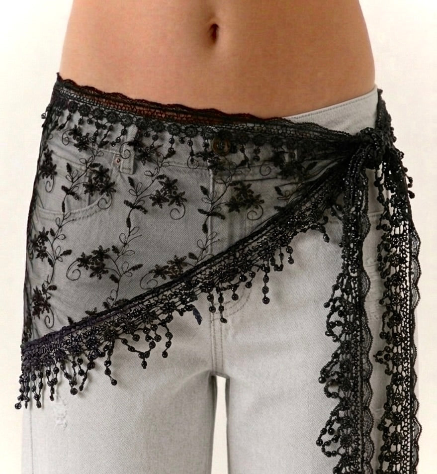 Lace scarf (fringe tulle)