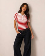striped polo top