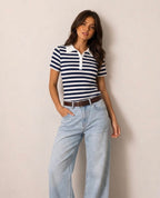 striped polo top