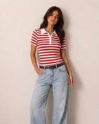 striped polo top
